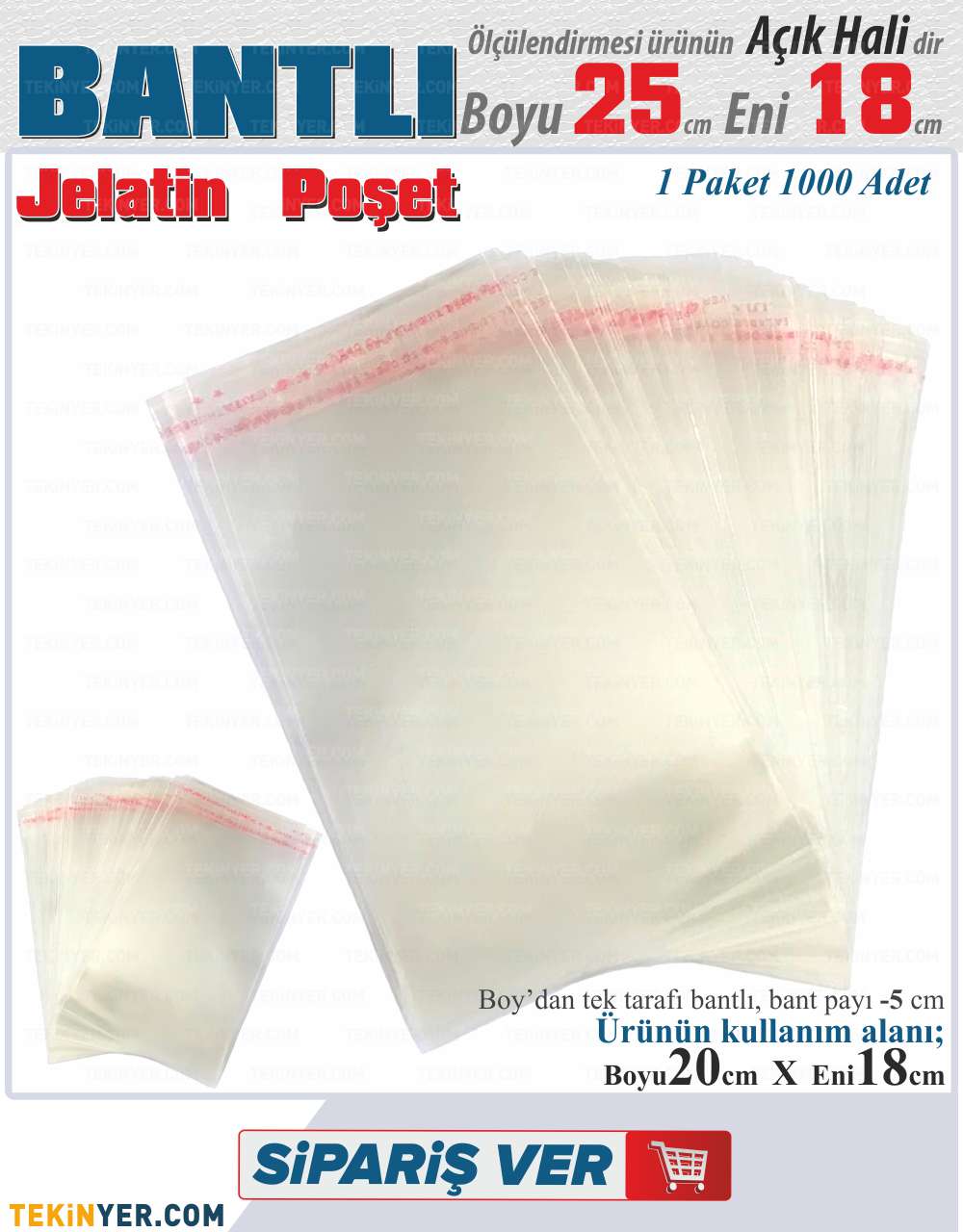 Bantlı Jelatin Poşet