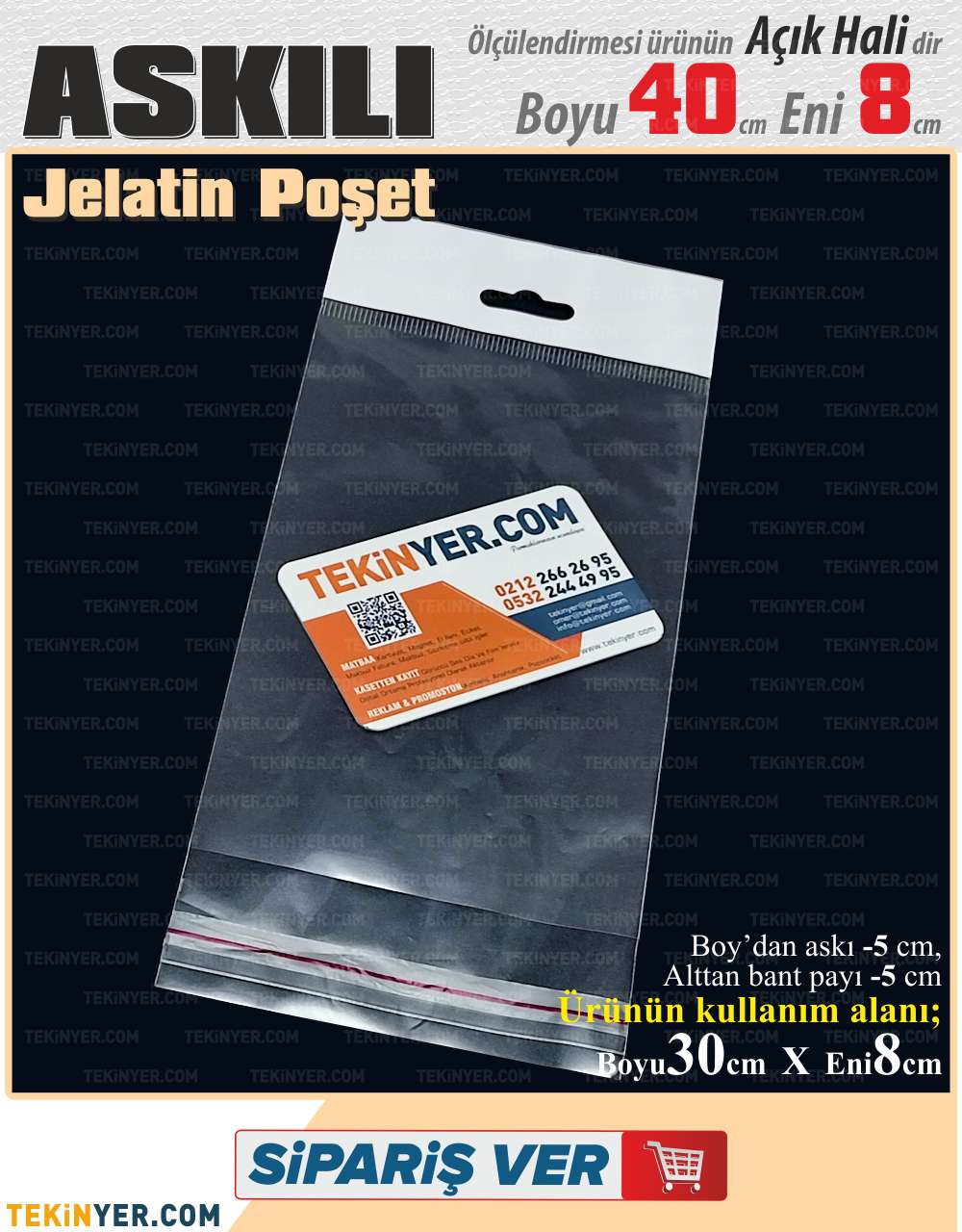 8x40 cm Askılı Jelatin