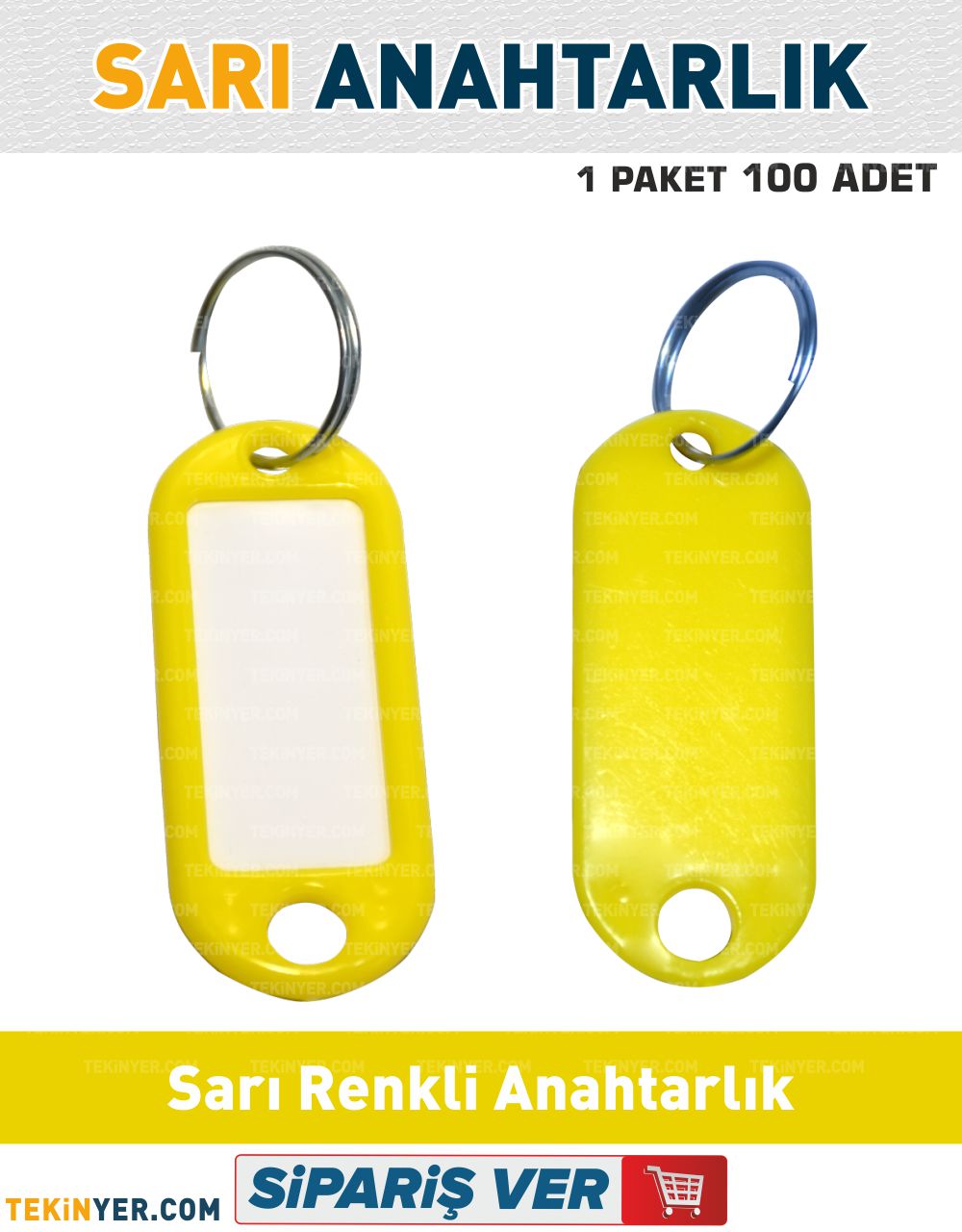 Sarı Plastik Anahtarlık